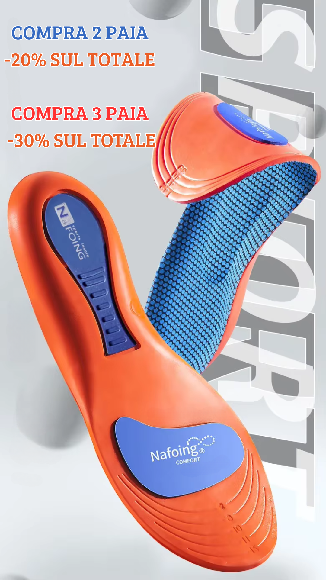 Solette ortopediche, solette Mediche, plantare, fascite plantare, sport, corsa, padel, calcetto, spina calcaneare, traspiranti, stop al dolore